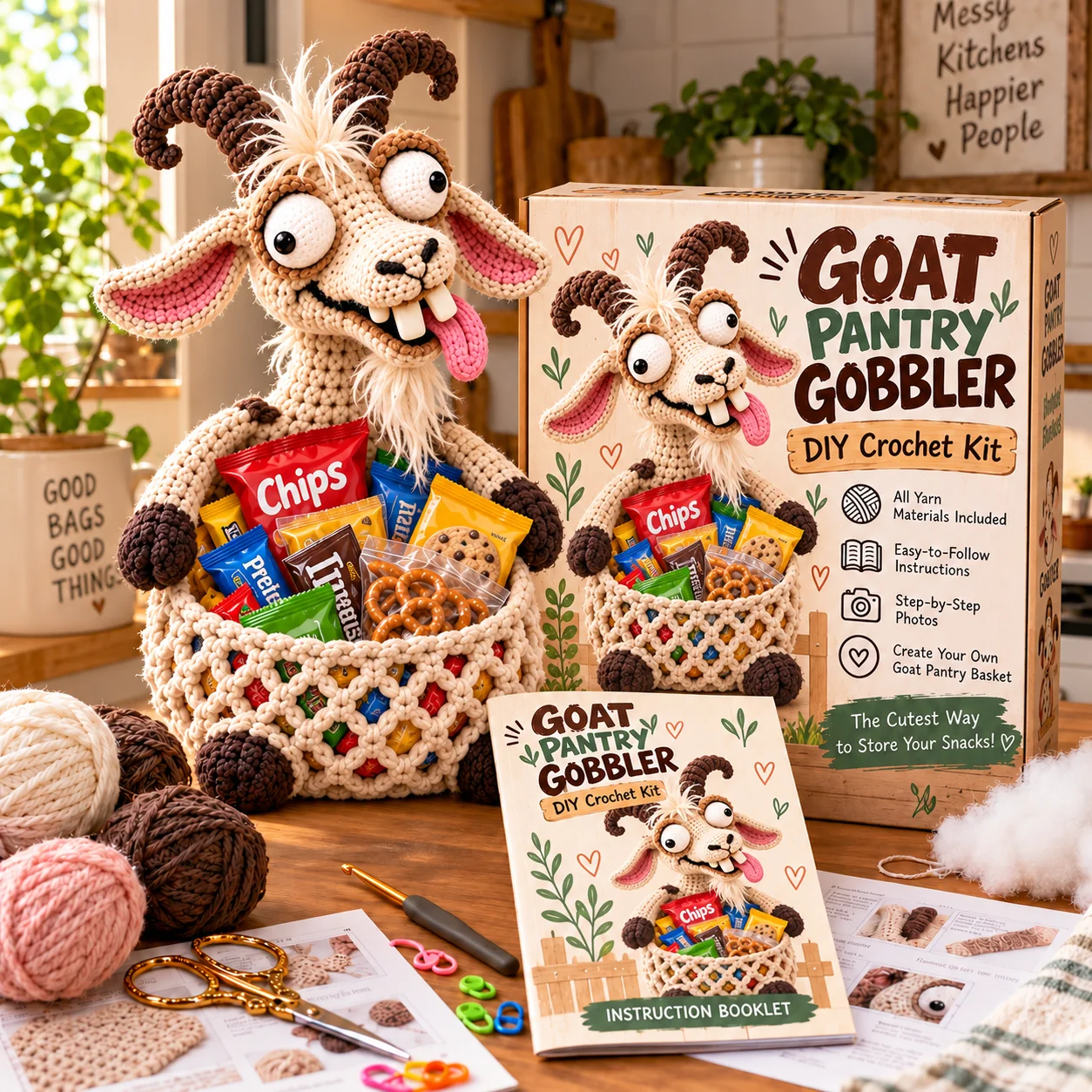 Goofy Goat crochet snack basket kit