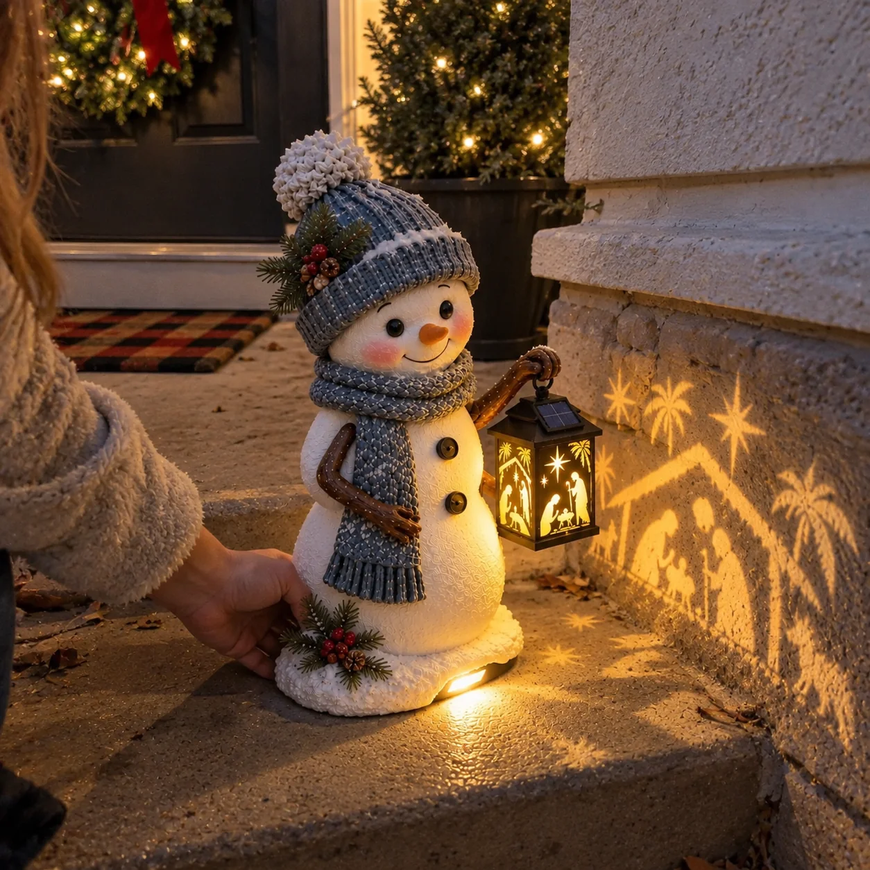 Snowman Christmas decoration unlit during daytime
