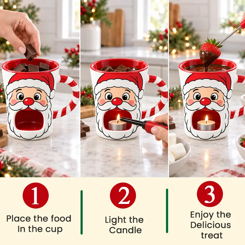 Santa Christmas chocolate fondue mug