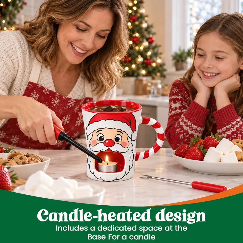Candle heated chocolate fondue mug