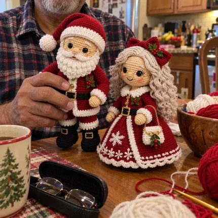 Santa and Mrs Claus dolls by Brunhilda