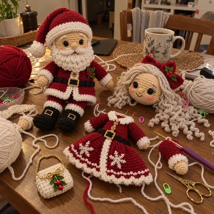 Santa and Mrs Claus dolls by Childeberta