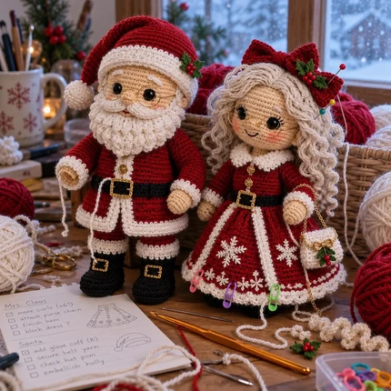 Santa and Mrs Claus dolls by Jofrida