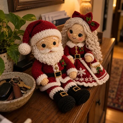 Santa and Mrs Claus dolls by Olfrida