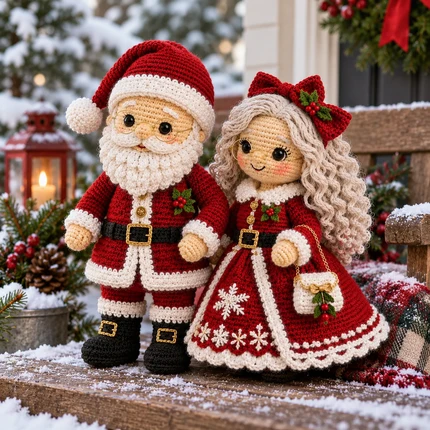 Santa and Mrs Claus Doll Set - Free Preview