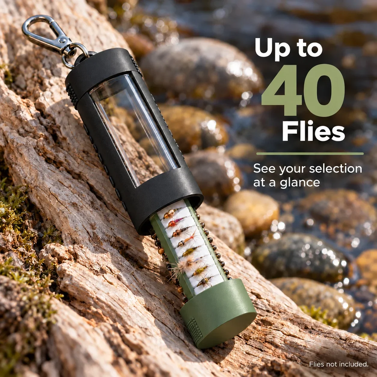 Fly box storage slots and transparent viewing windows