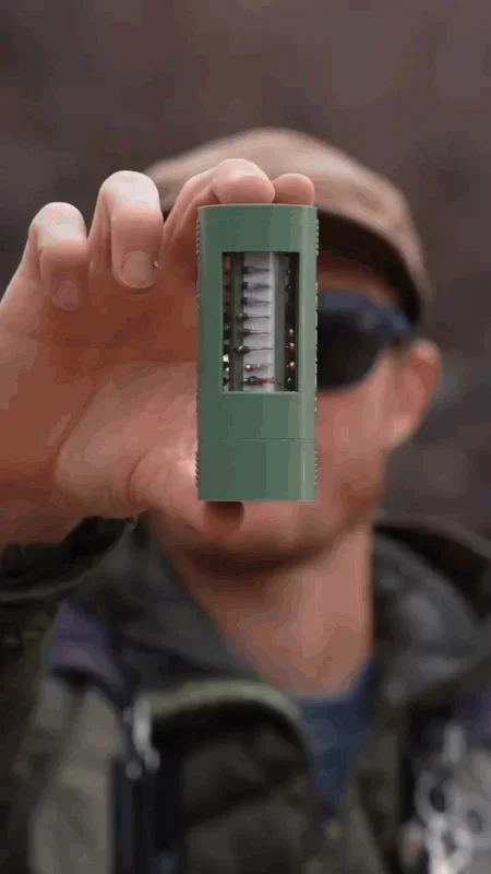 Clip-on fly fishing box in use