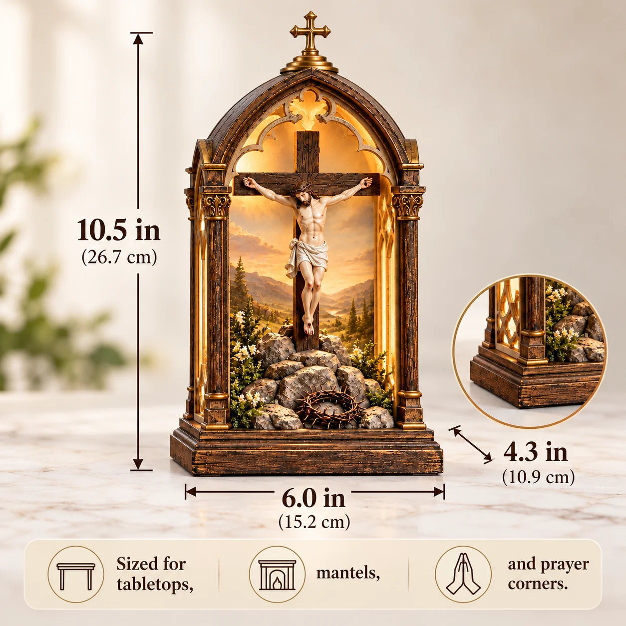 Calvary devotional shrine Christian gift presentation