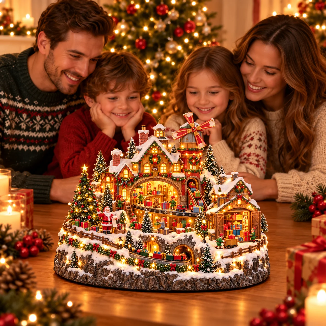 Santa's Magical Workshop miniature Christmas village decoration