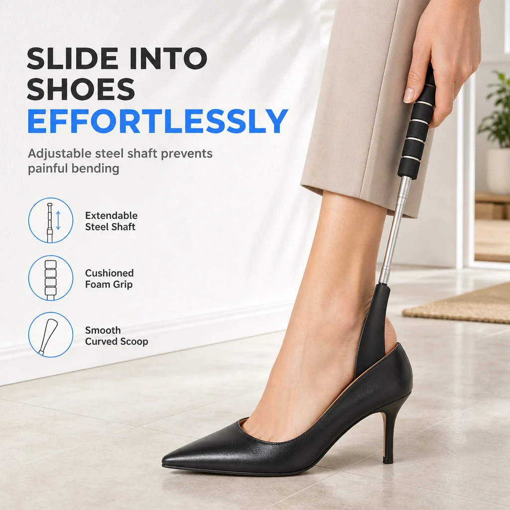 👞 Telescopic Long Shoe Horn | 70cm Reach product view