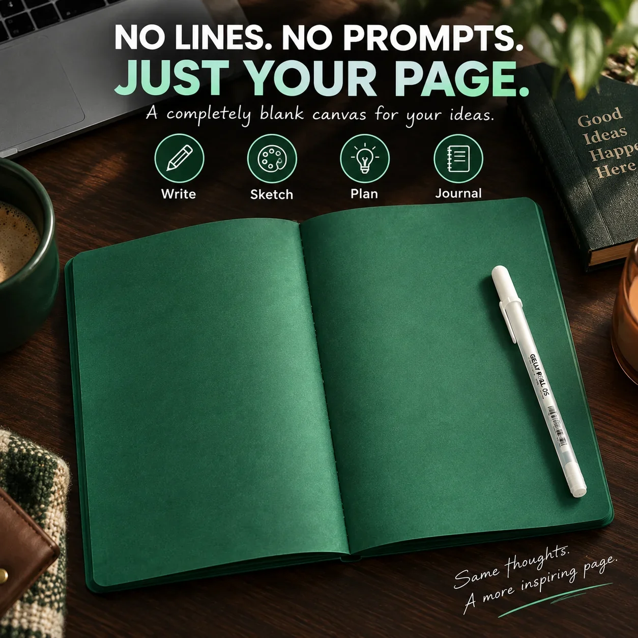 Student using deep green notebook for engineering study notes