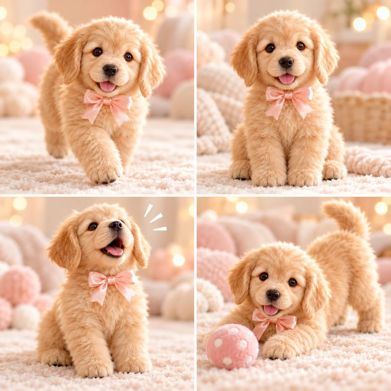 Golden Buddy robot puppy walking sitting barking and playing