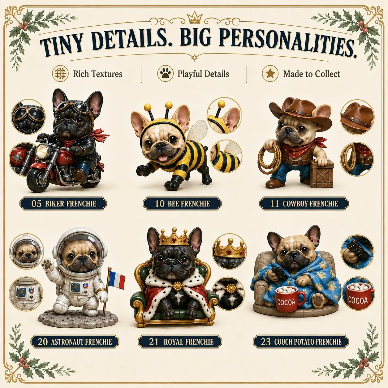 Frenchie figurine details