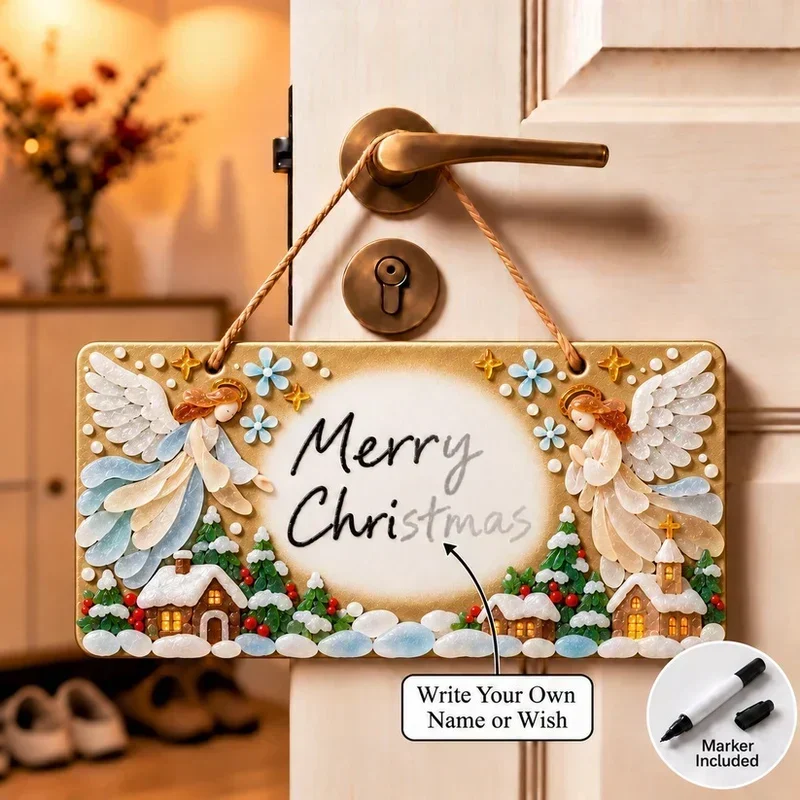 Angel’s Christmas Blessing sea glass Christmas sign style