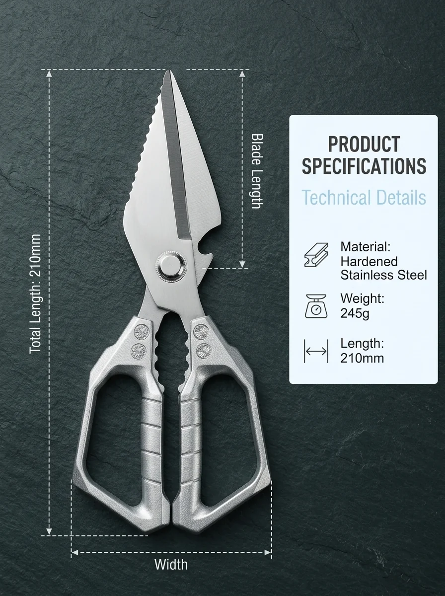 Kitchen shears dimensions and weight
