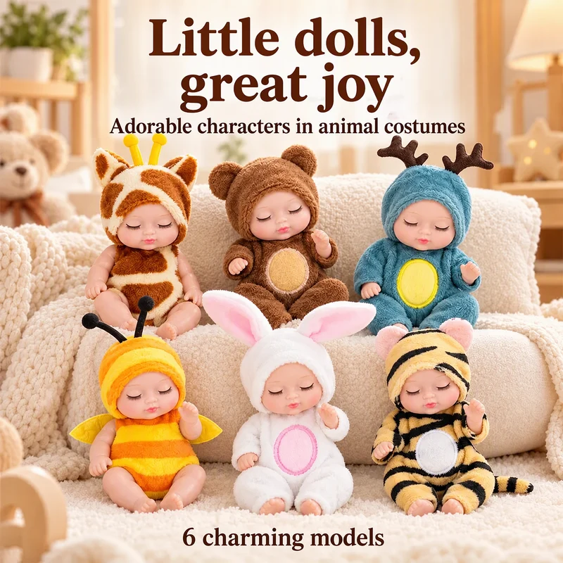 Mini Baby Dolls in Animal Outfits – Six animal styles