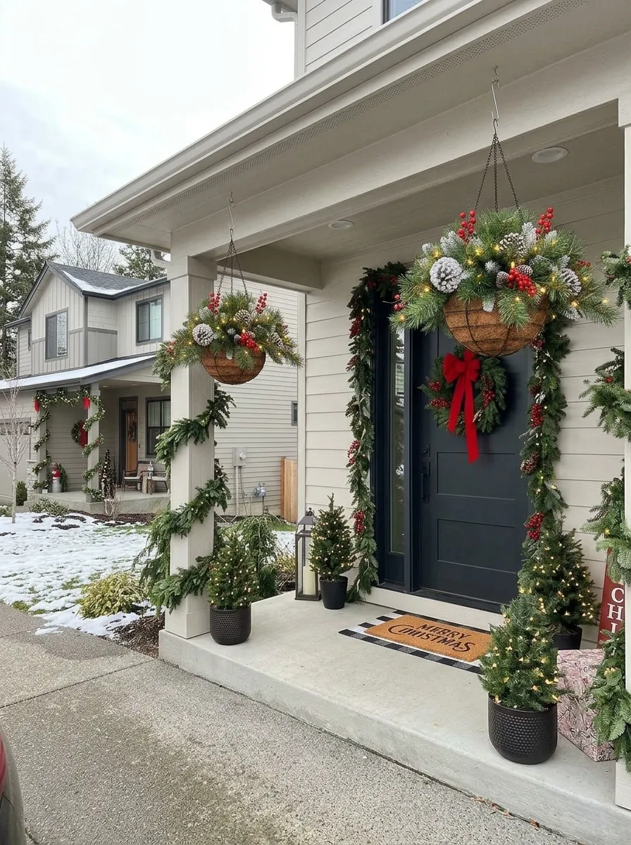 Christmas hanging basket customer display
