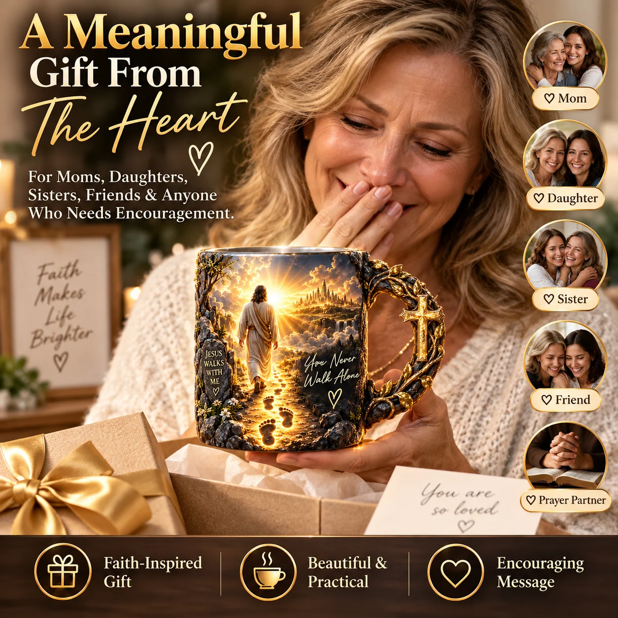 Faith-inspired Jesus mug presented as a thoughtful gift
