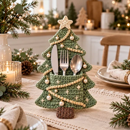 Tree Cutlery Holder Set - Festive table