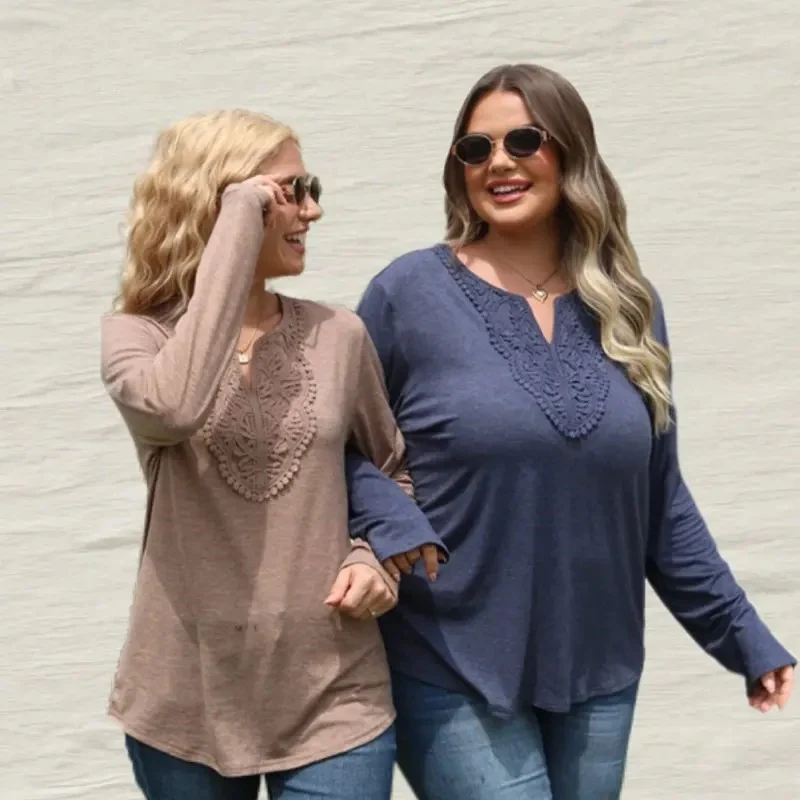 Smileadys Bohemian V-Neck Long Sleeve Blouse