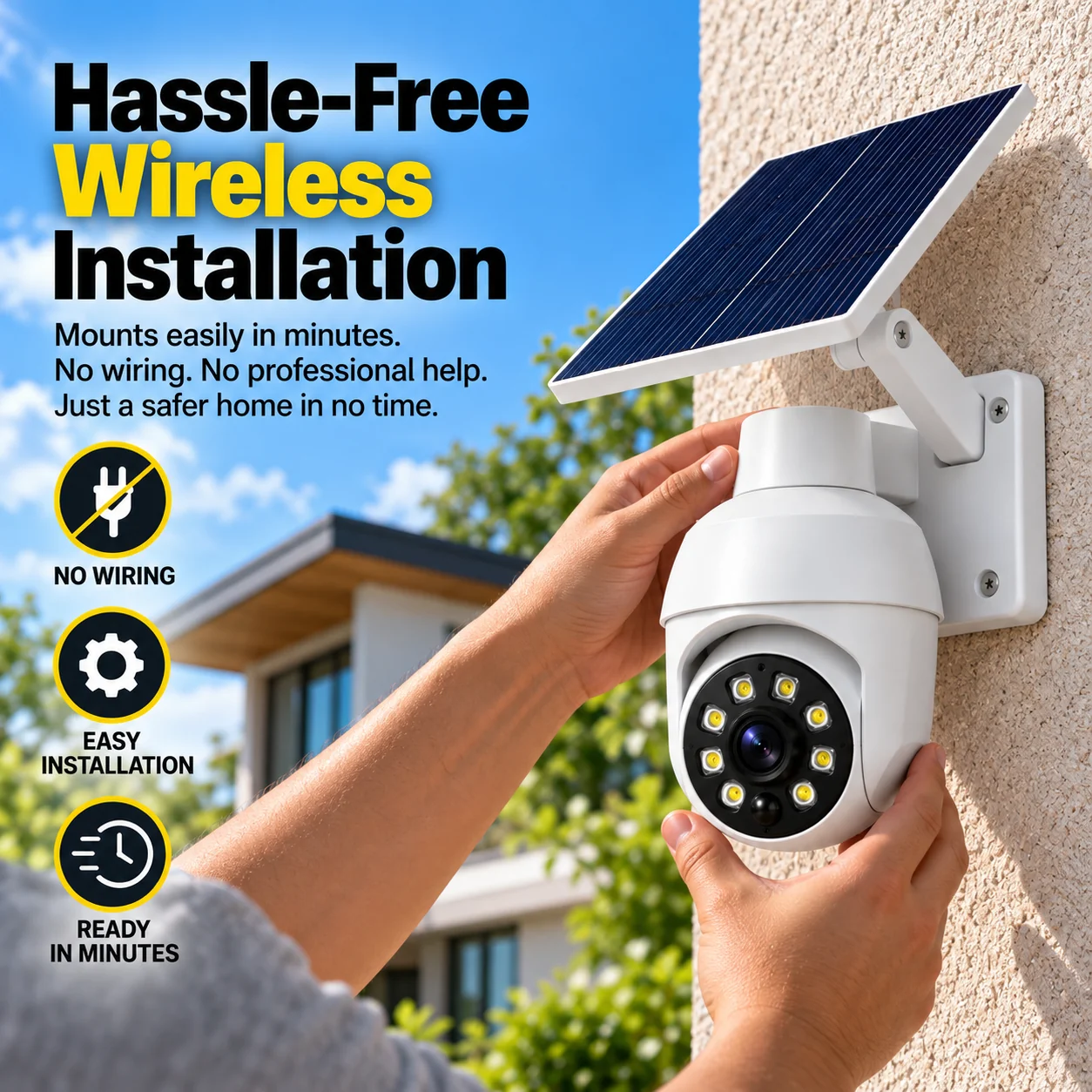 Wall-mounted outdoor solar motion sensor light