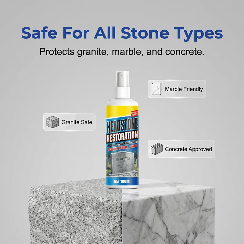 Headstone cleaner for different stone surfaces