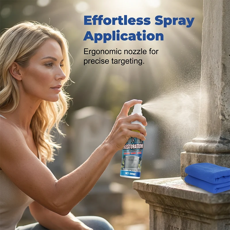 Easy spray application for headstone cleaning