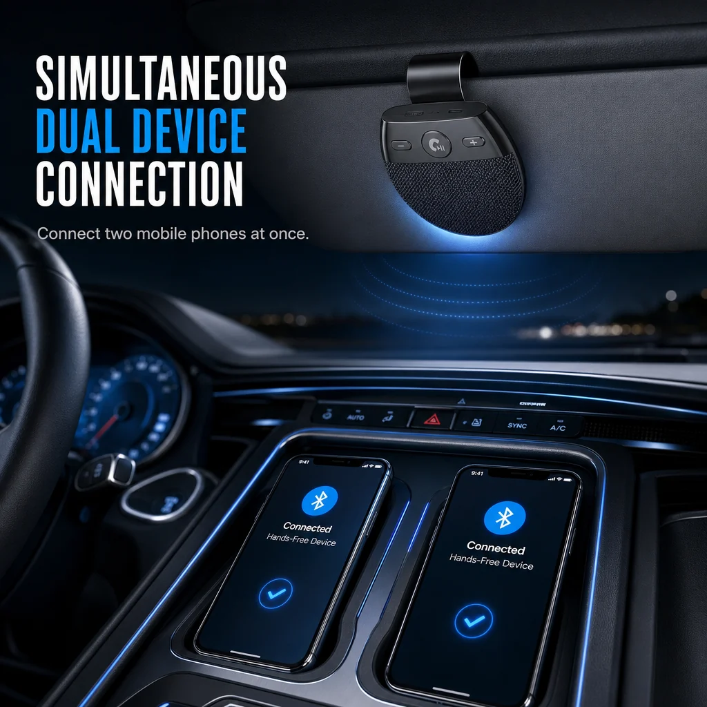 Two-Device Pairing | 🚗 SP11 Bluetooth Sun Visor Speakerphone