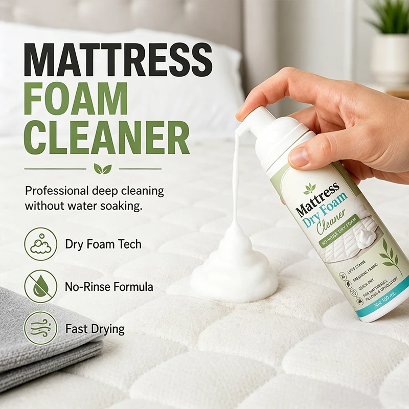 No-rinse mattress dry foam cleaner