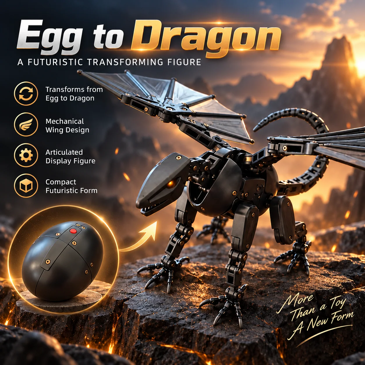 Mechanical Dragon — egg and character design