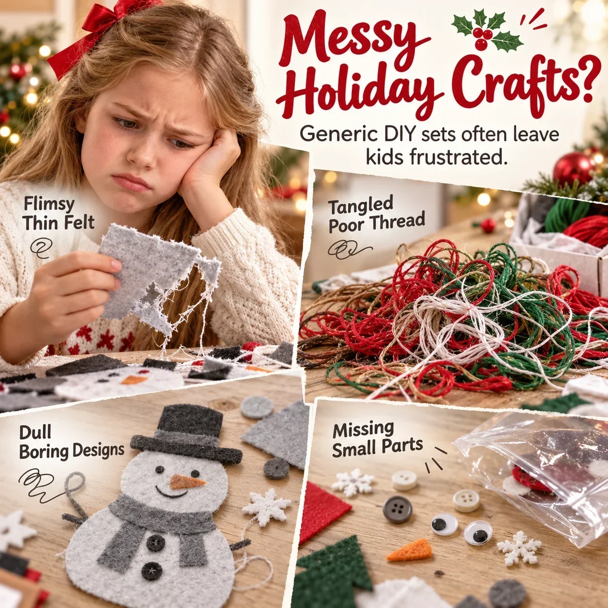 Holiday craft pieces and materials