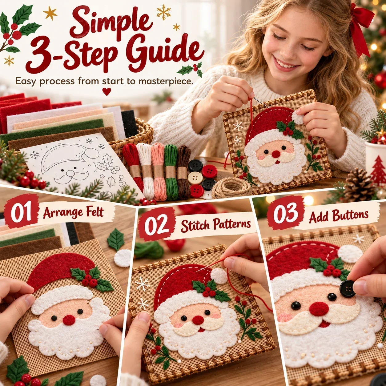 Christmas ornament kit three-step crafting guide