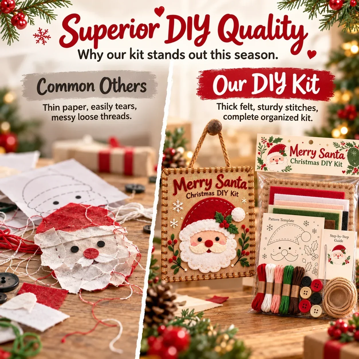 Christmas felt ornament crafts finished examples