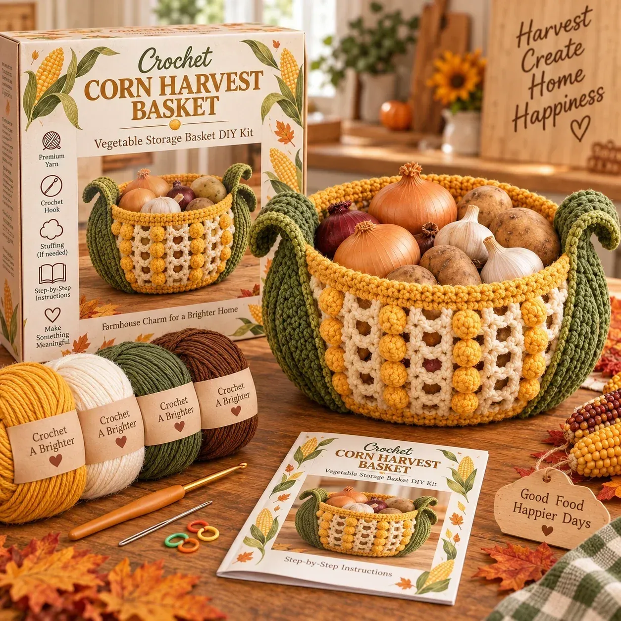 Golden Corn Harvest Basket