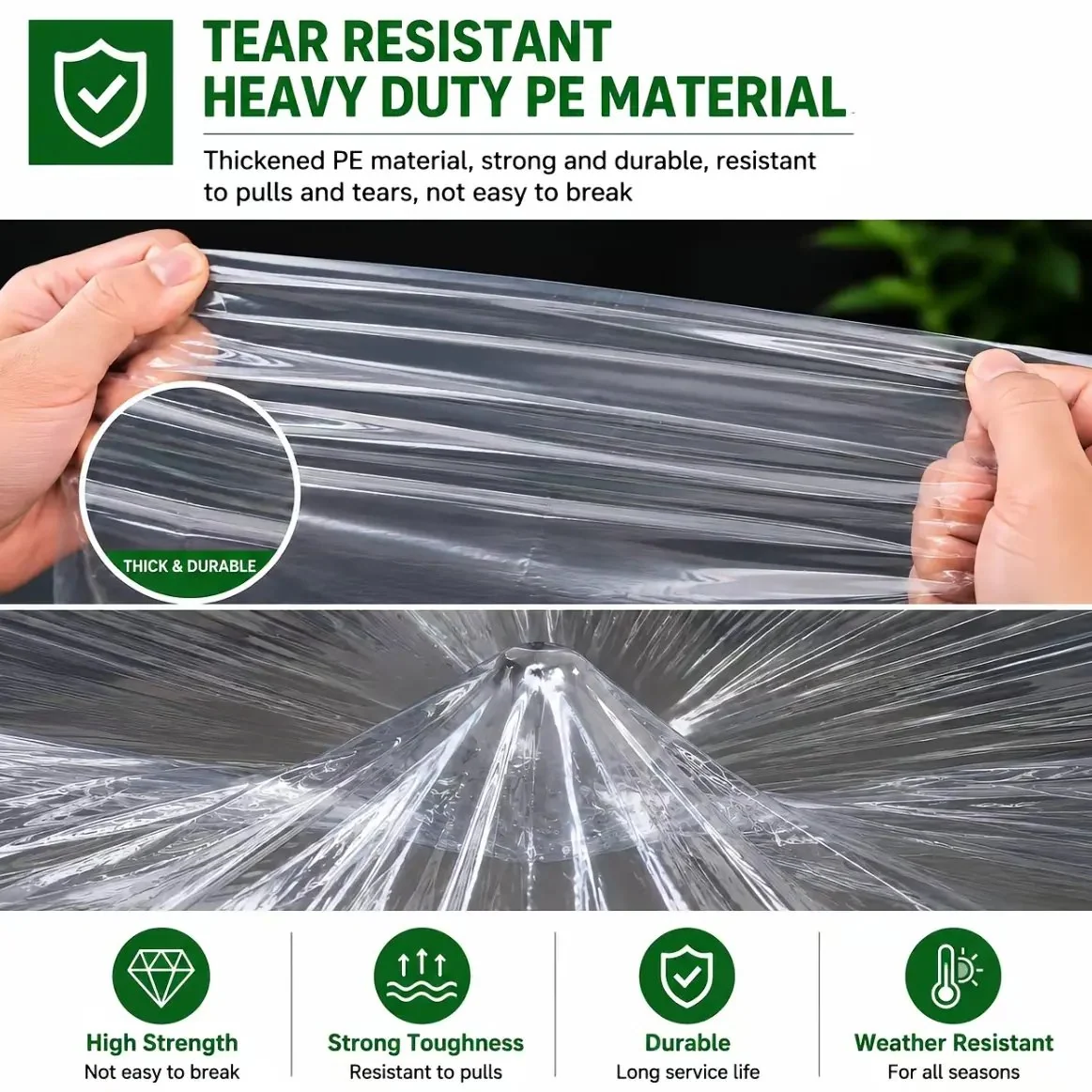 Metal grommets on clear weather cover
