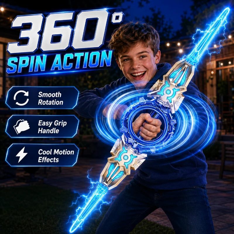 360 degree spinning double blade LED sword