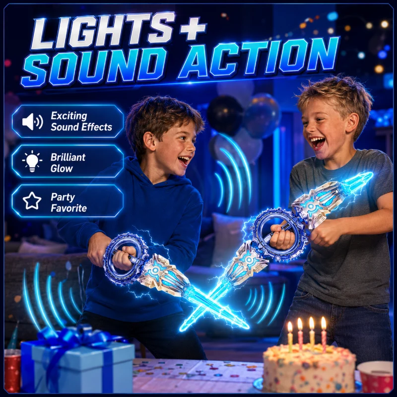LED sword lights and sound action