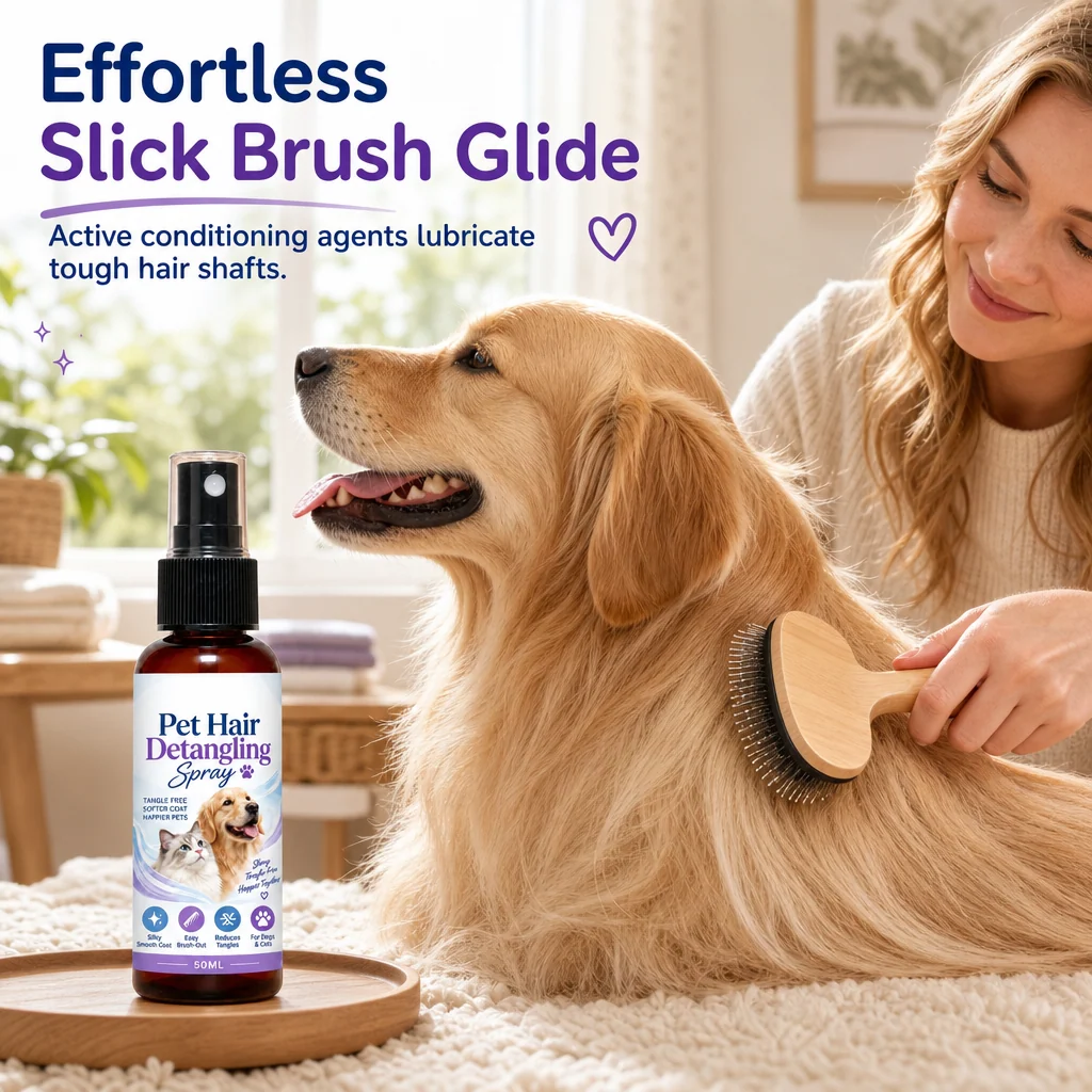 Pet detangling and grooming spray – compact bottle
