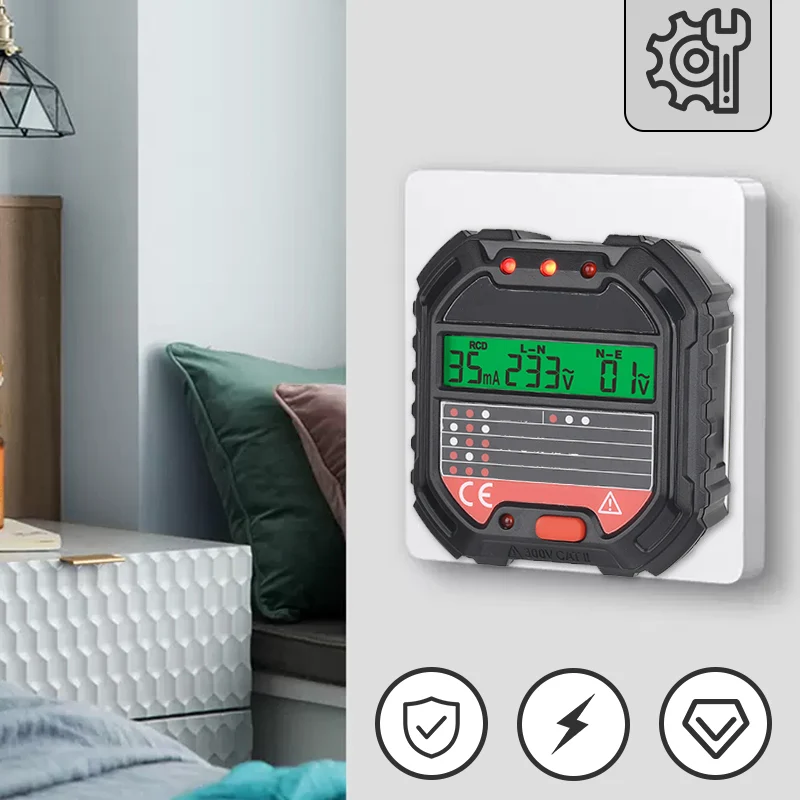 Digital Outlet Wiring Tester – Outlet-powered design