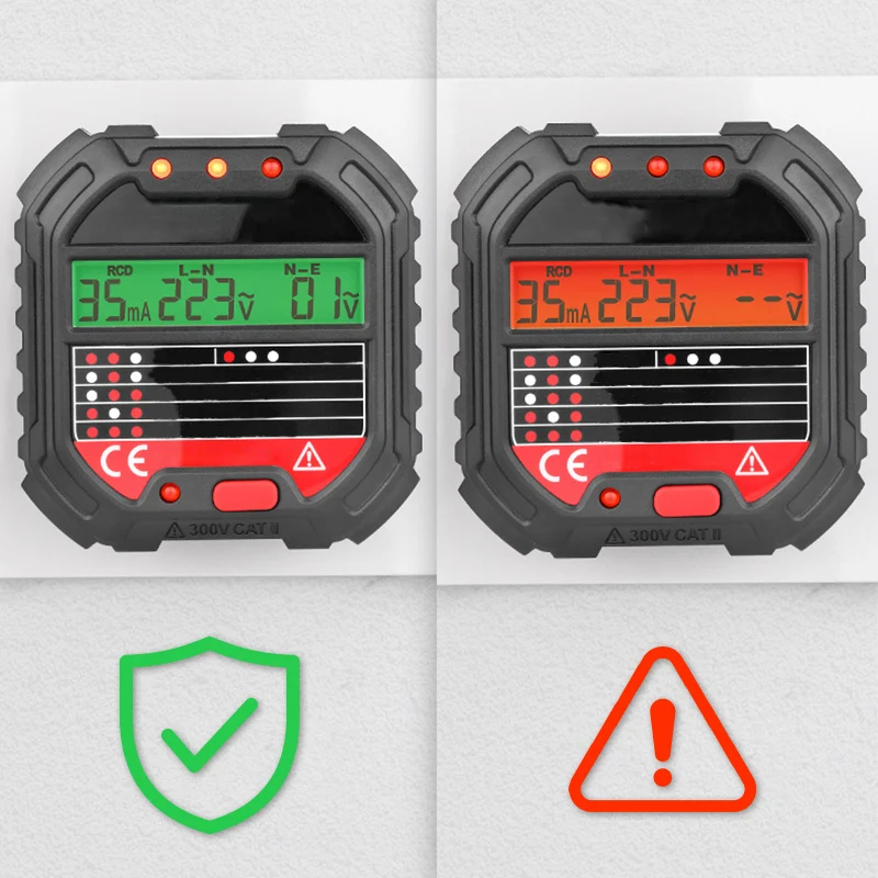 Digital Outlet Wiring Tester – RCD test function