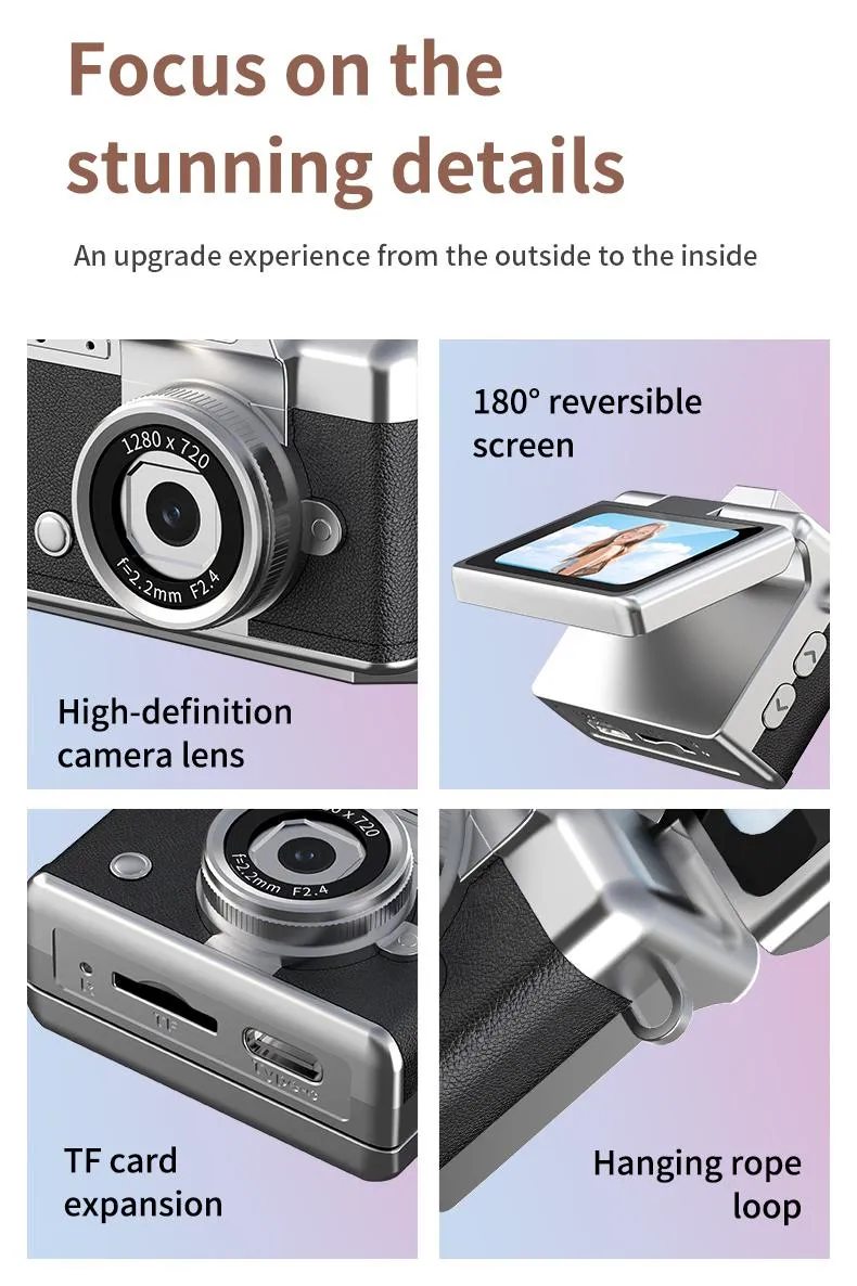 Mini Digital Camera with 1.47 in LCD Screen 1080P Feel of Old 90s Photographs, Keychain Size, Birthday Gifts,Christmas Gifts