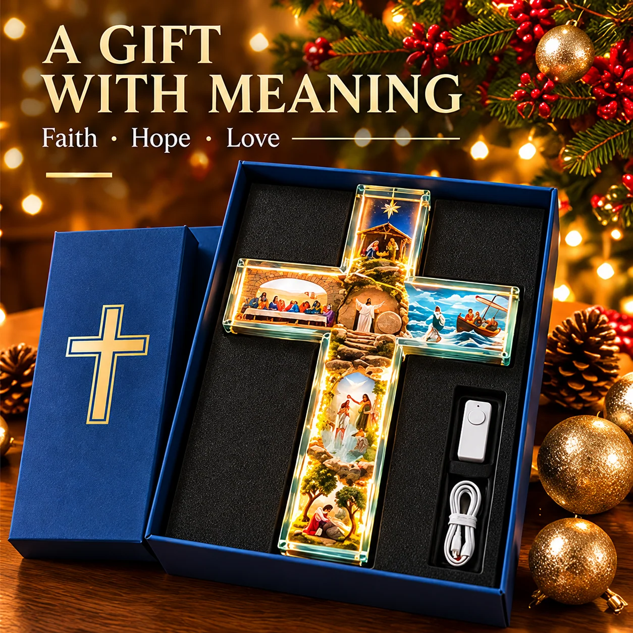 Illuminated Story of Jesus cross for Christmas gifting