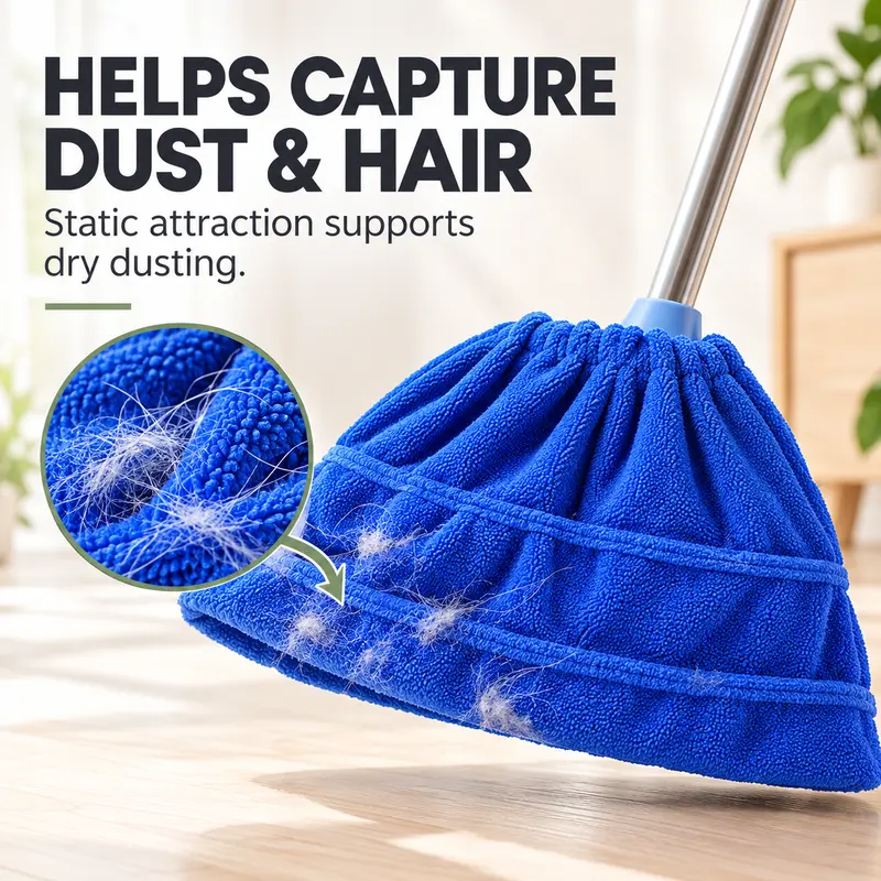 Broom cover for dust and hair