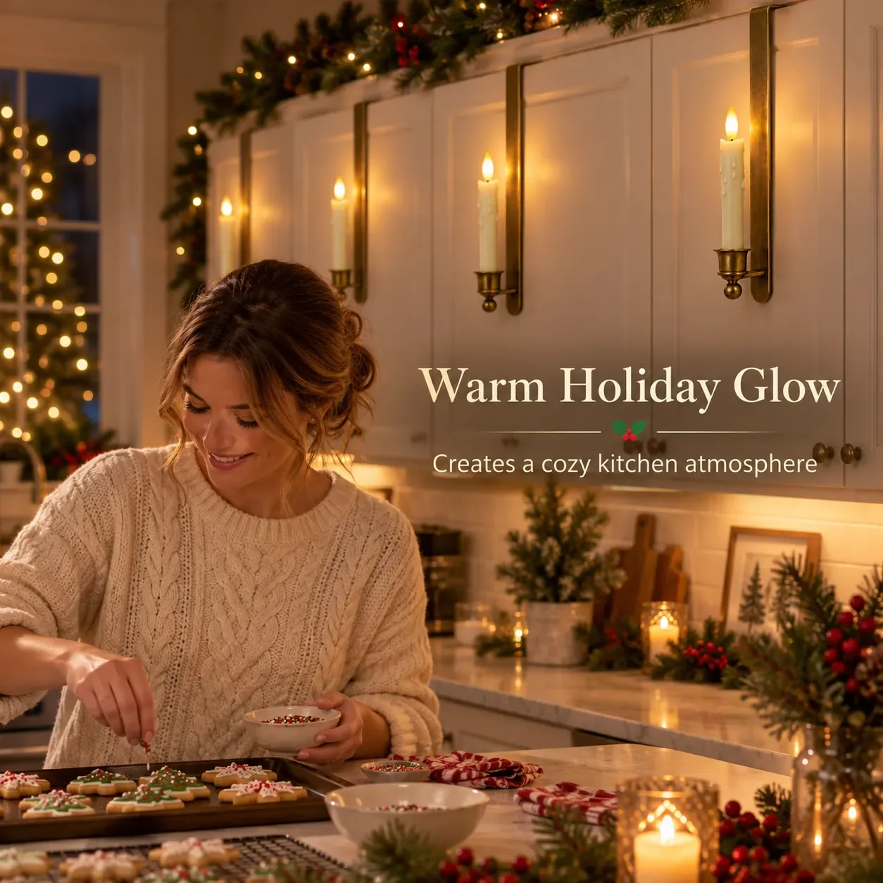 Vintage cabinet candle holiday gift