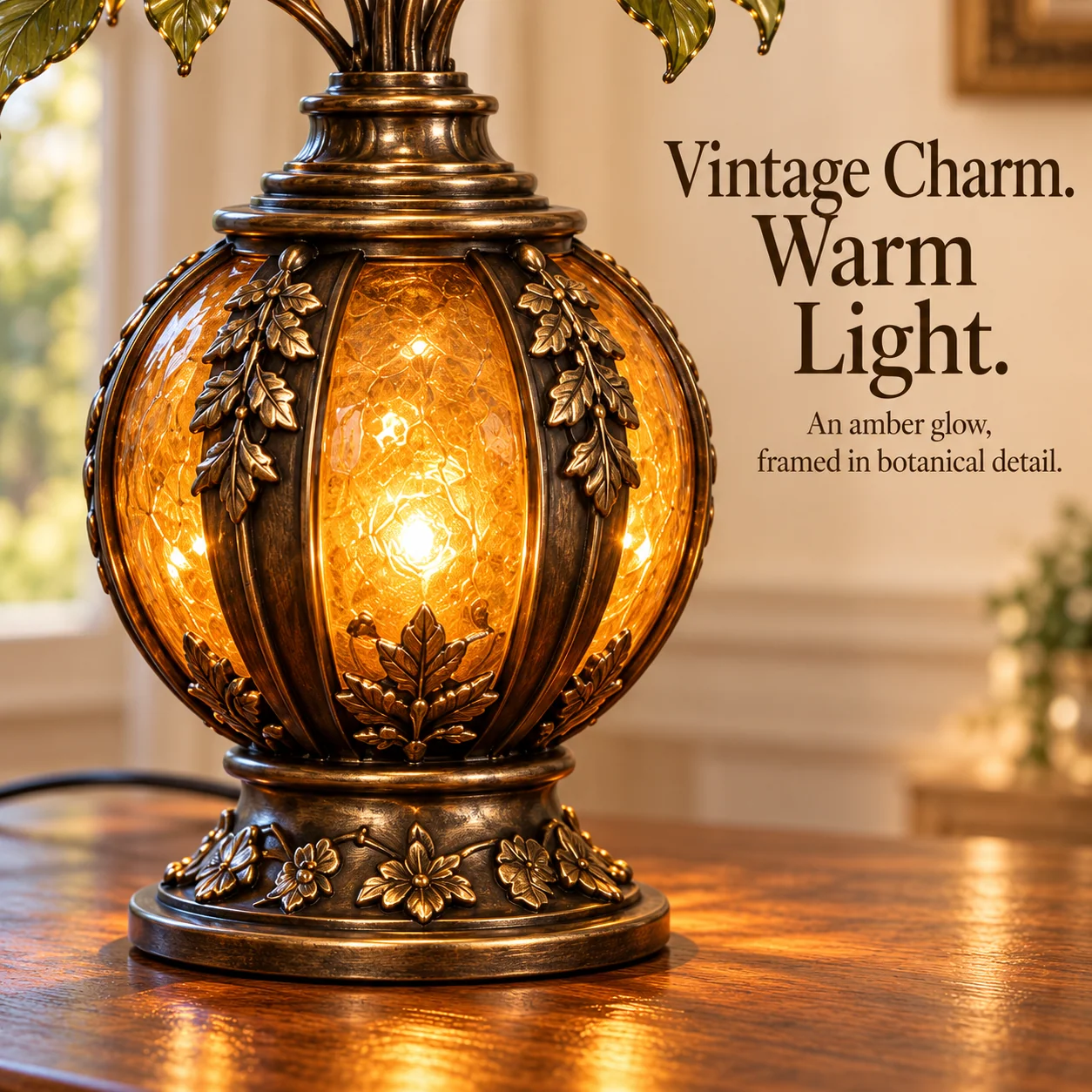 Vintage rose cardinal lamp gift