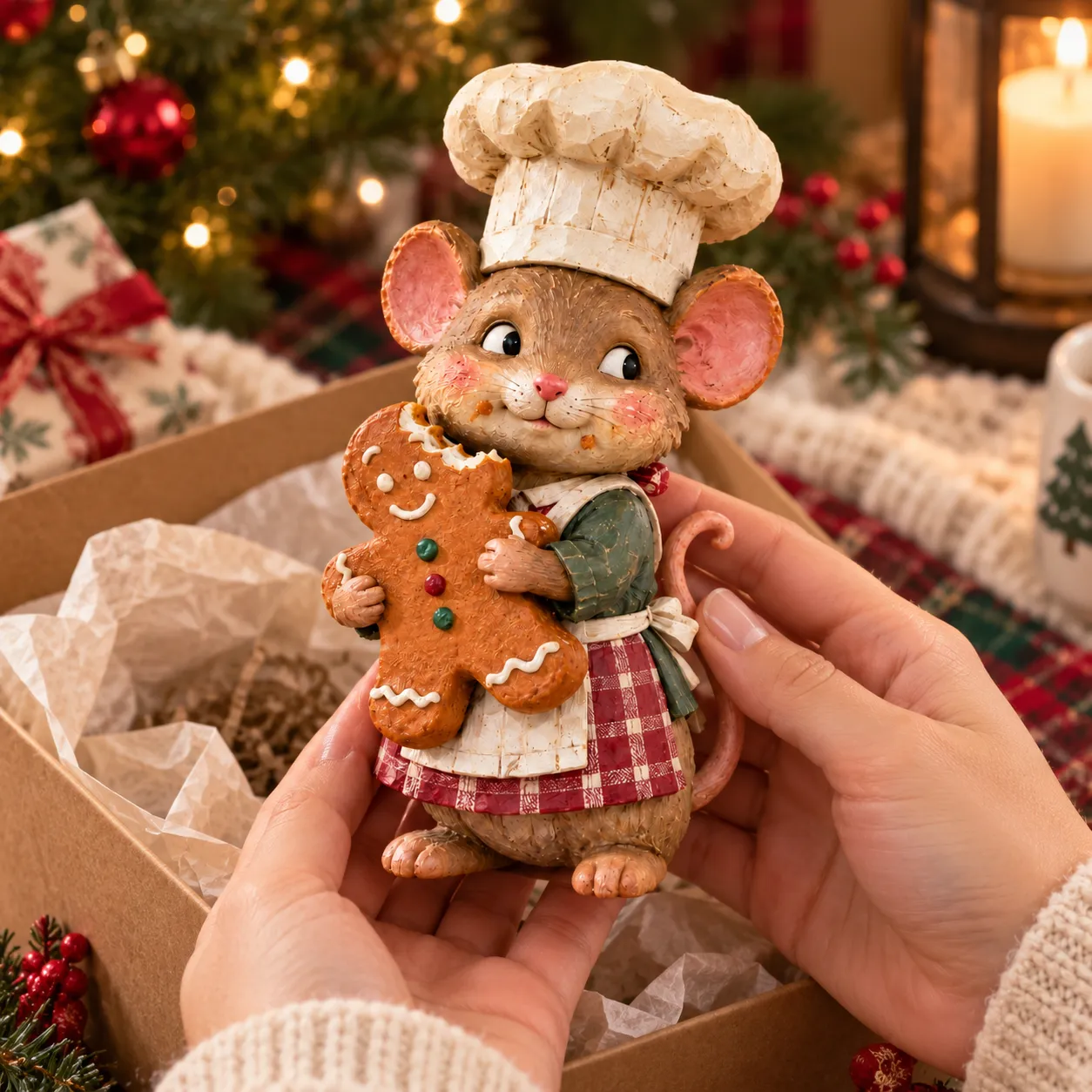 Whimsical gingerbread mouse baker holiday gift inspiration