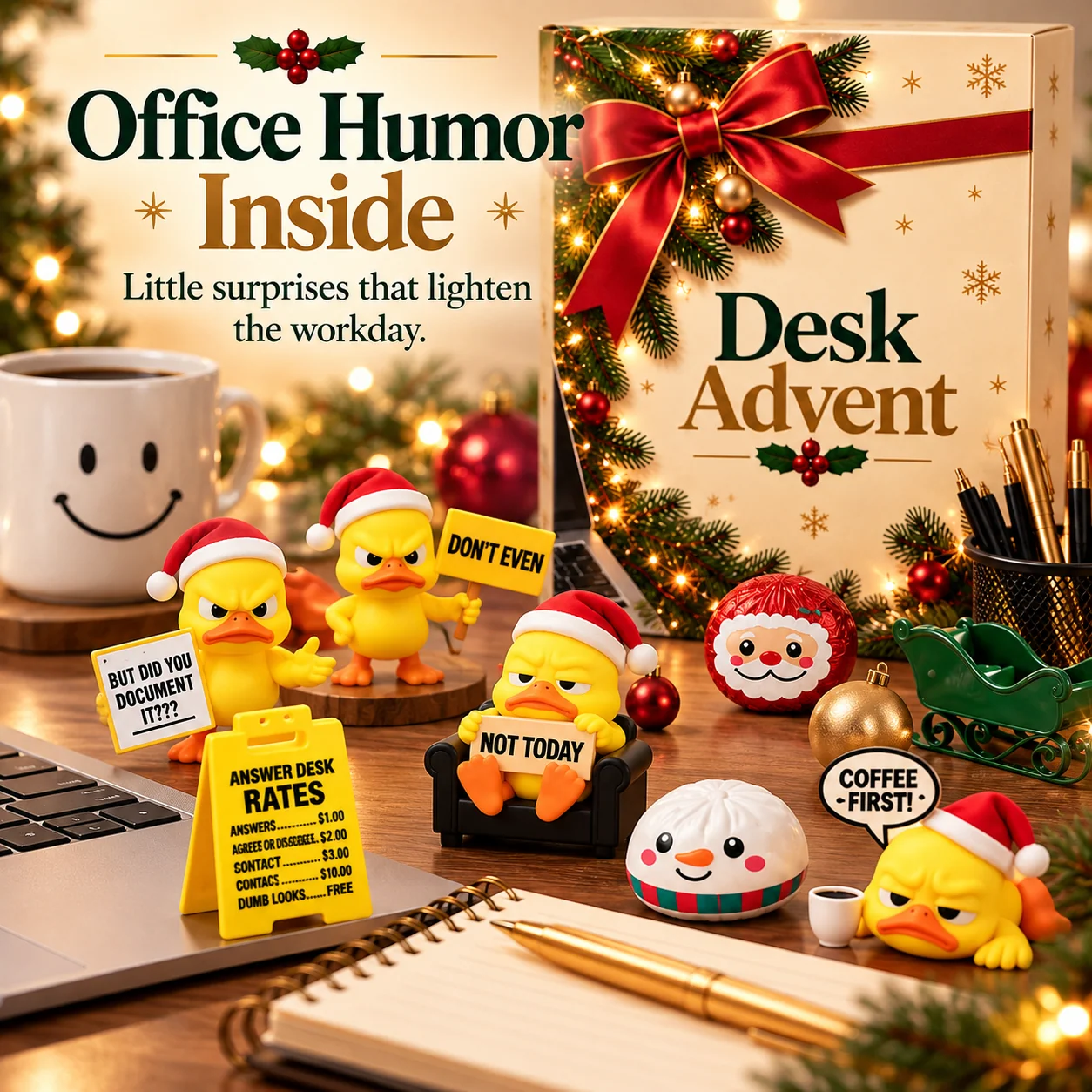 Funny office themed mini gifts and desktop surprises