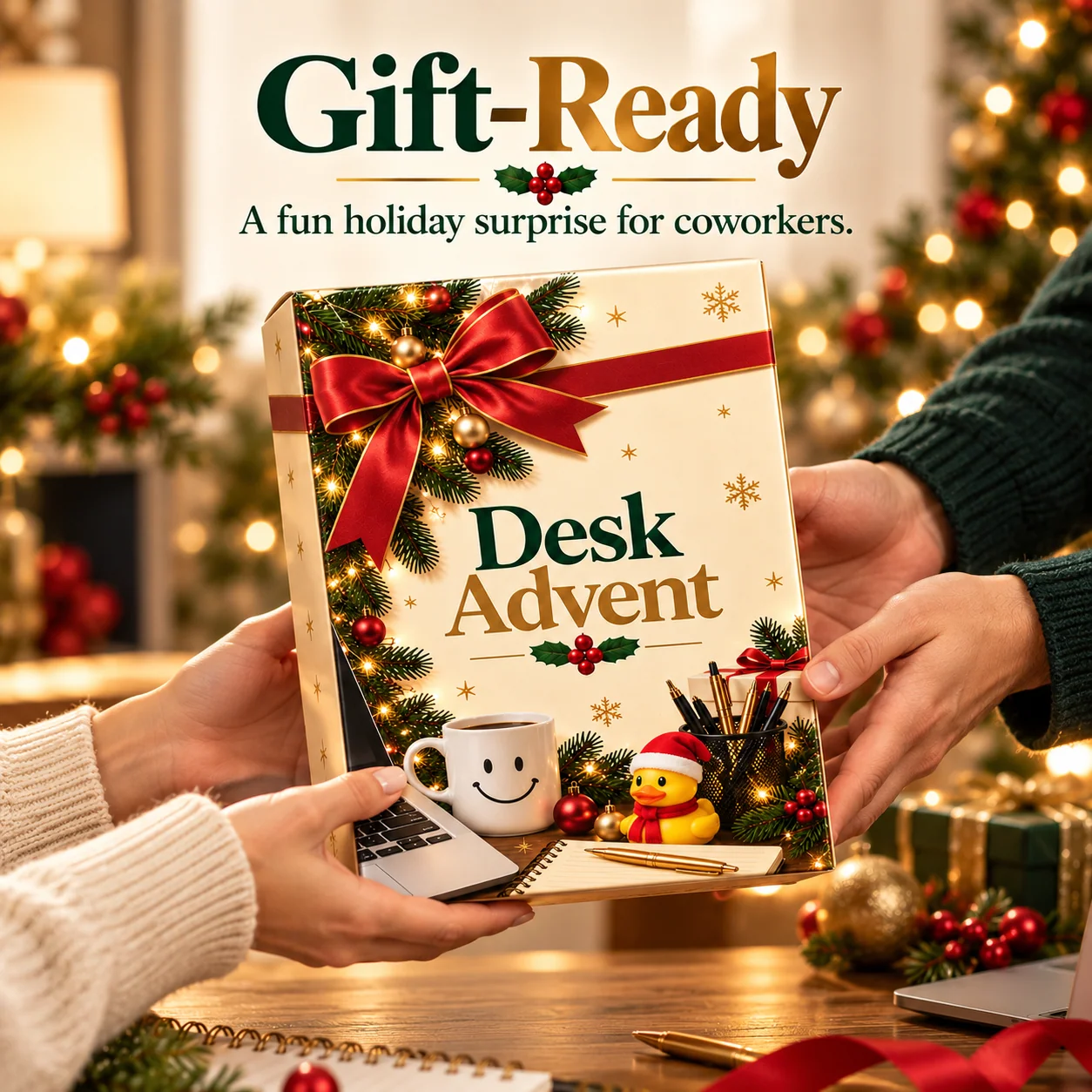 Desk Christmas Advent Calendar holiday gift idea for coworkers