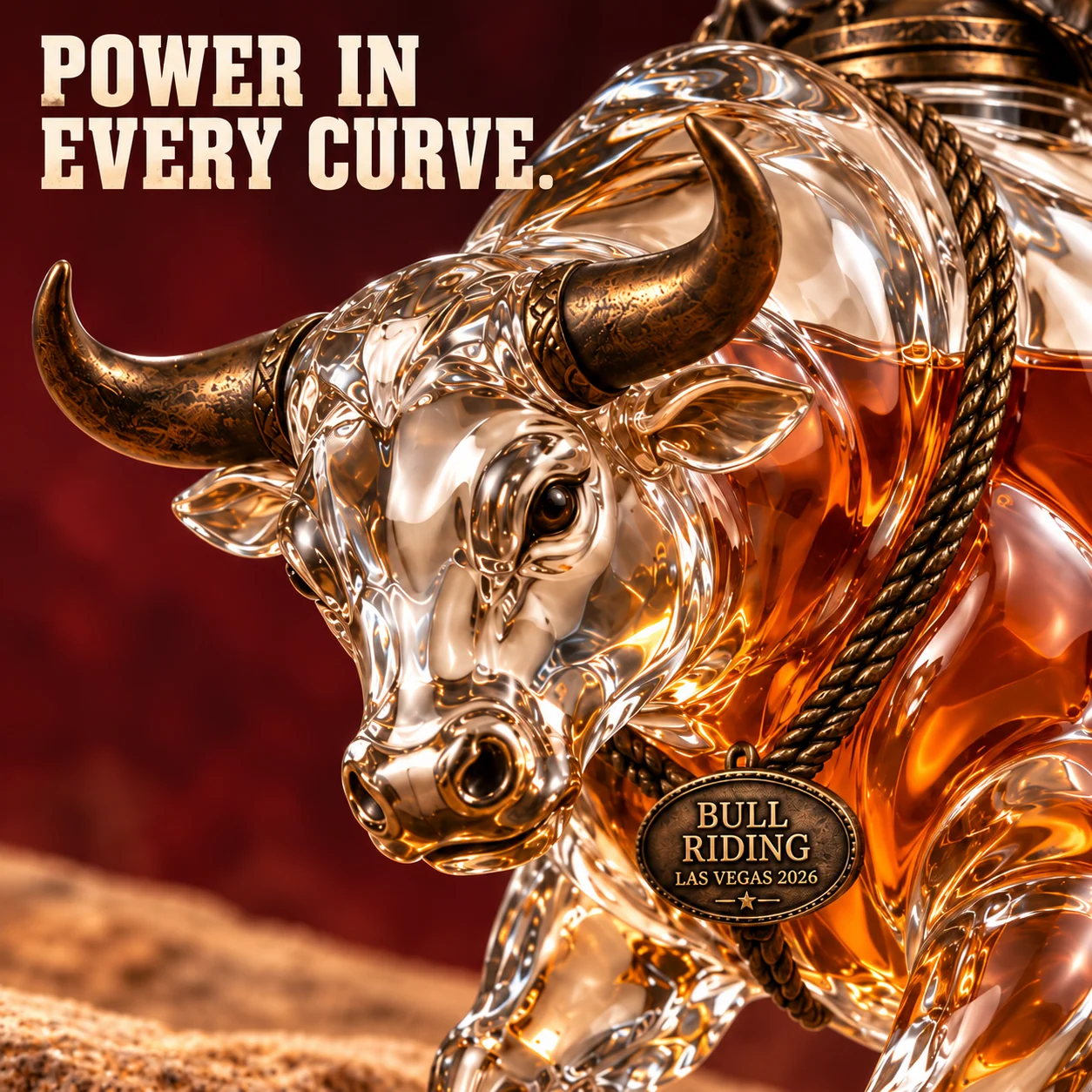 Eight Seconds commemorative whiskey decanter detail photograph