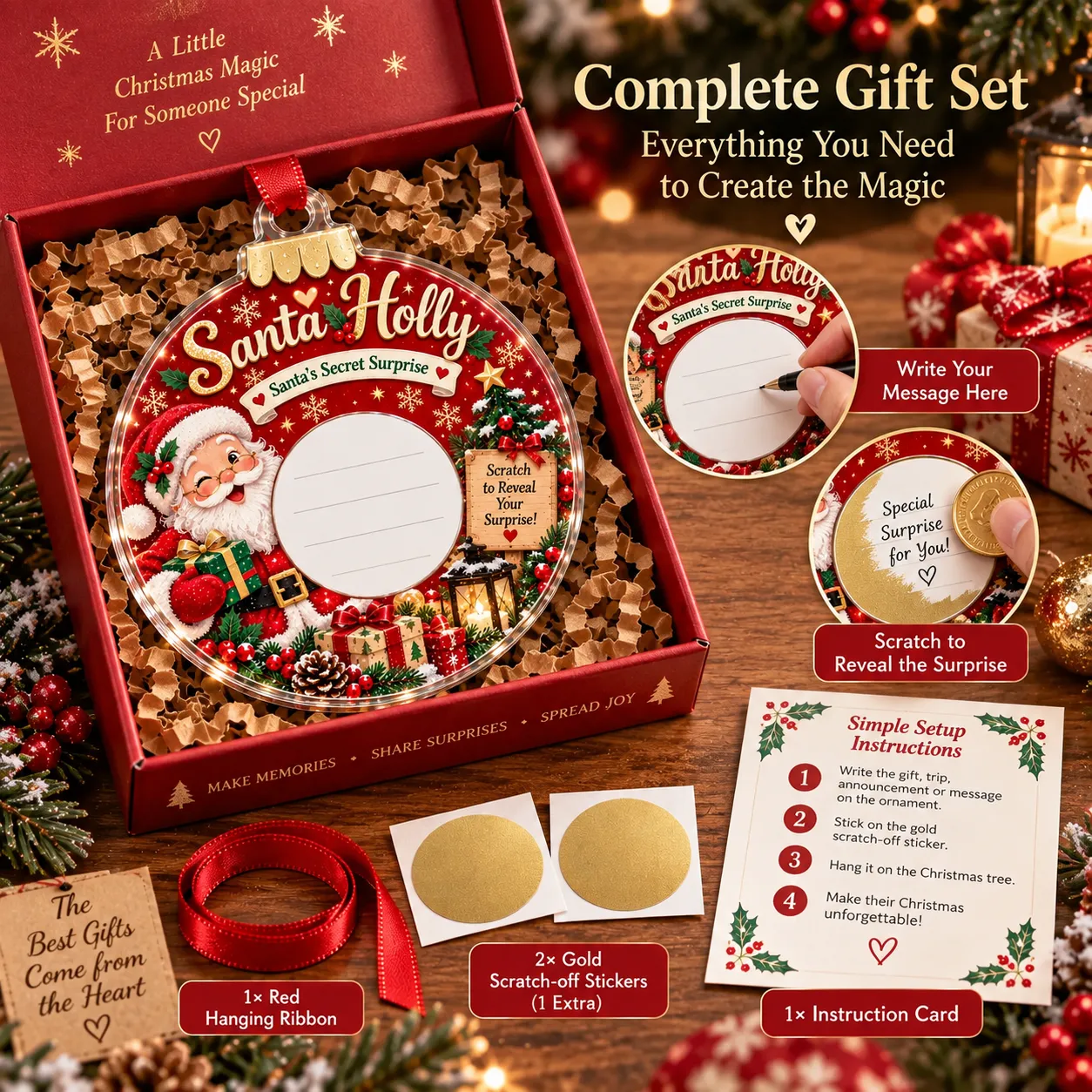 Scratch Surprise Christmas Ornament complete kit